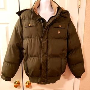 U.S. POLO OLIVE PUFFER COAT